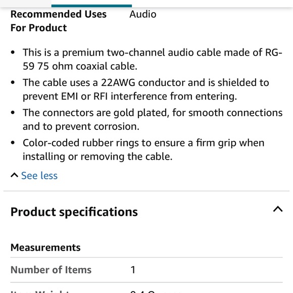 Monoprice premium two channels audio cable for ampli speaker - Picture 2 of 4